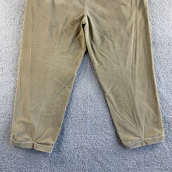 Lands' End Corduroy Pants Mens 37 Khaki Chino Traditional Fit Pleated Casual - Picture 8 of 12